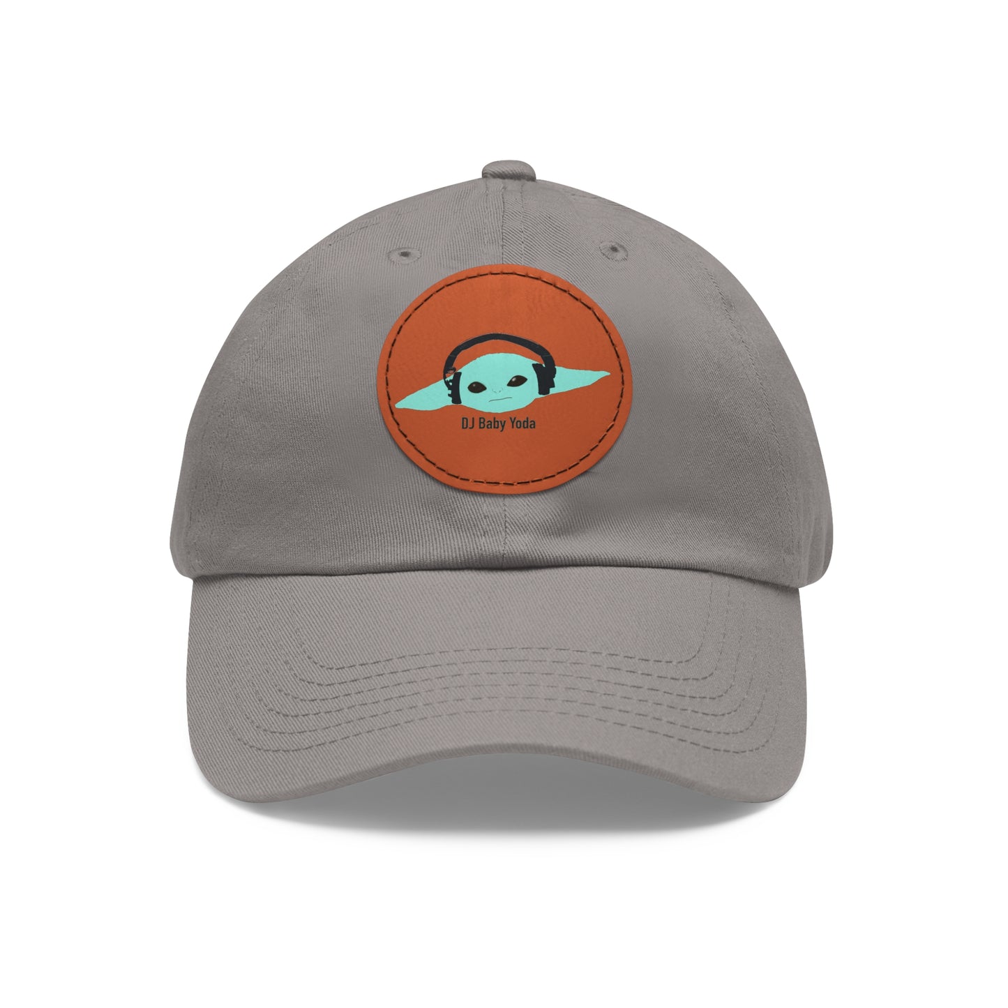 Dad Hat with Leather Patch (Round)